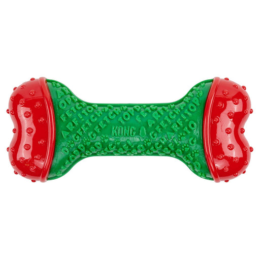 KONG Holiday CoreStrength Bone Dog Chew Toy - K9159 - Small/Medium - Green/Red - Each - 1