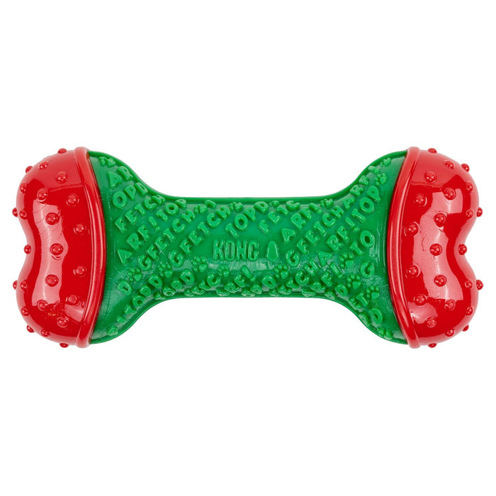 KONG Holiday CoreStrength Bone Dog Chew Toy - K9159 - Small/Medium - Green/Red - Each - 1