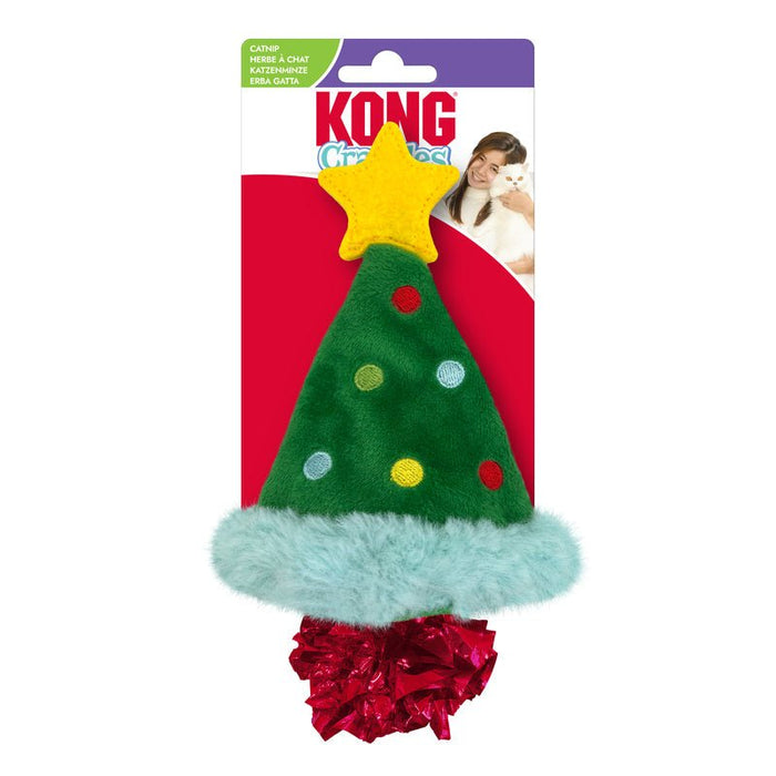KONG Holiday Crackles Plush Catnip Cat Toys - K9AA4 - Christmas Tree - One Size - 3