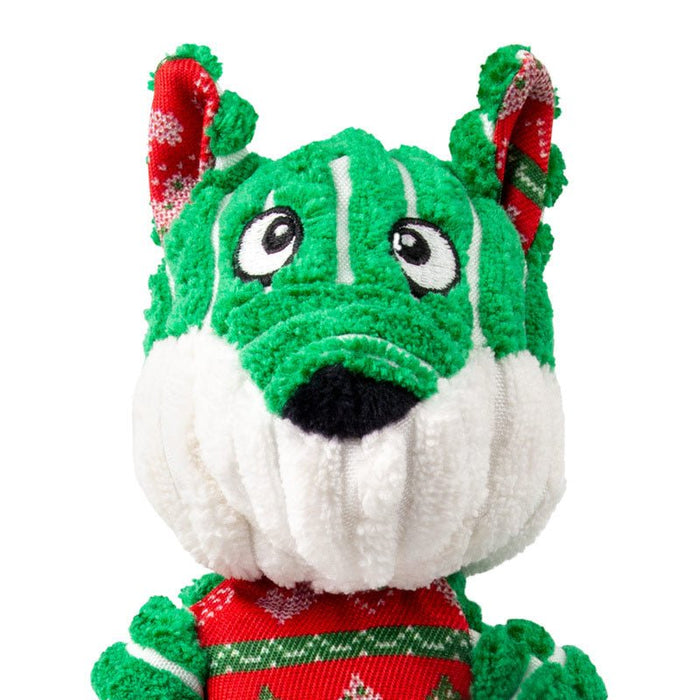 KONG Holiday Floppy Knots Fox Interactive Plush Dog Toy, Sm/Md - K9AAS - Sm/Md - Green - 1 ct - 4