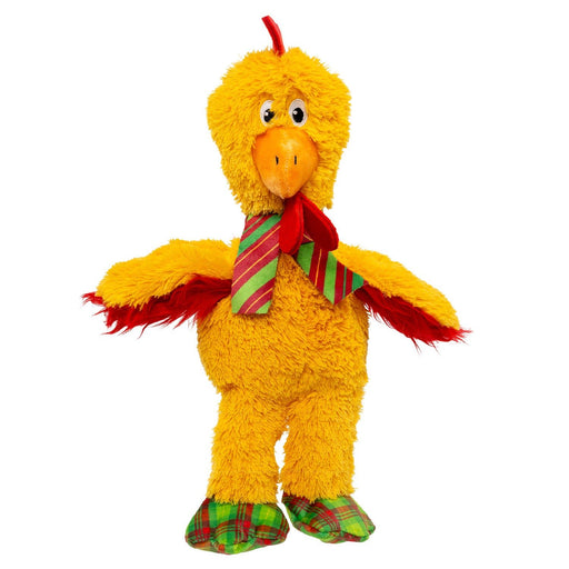 KONG Holiday Knots Chicken Plush Squeaker Dog Toy - K914K - Yellow - Small - Each - 1