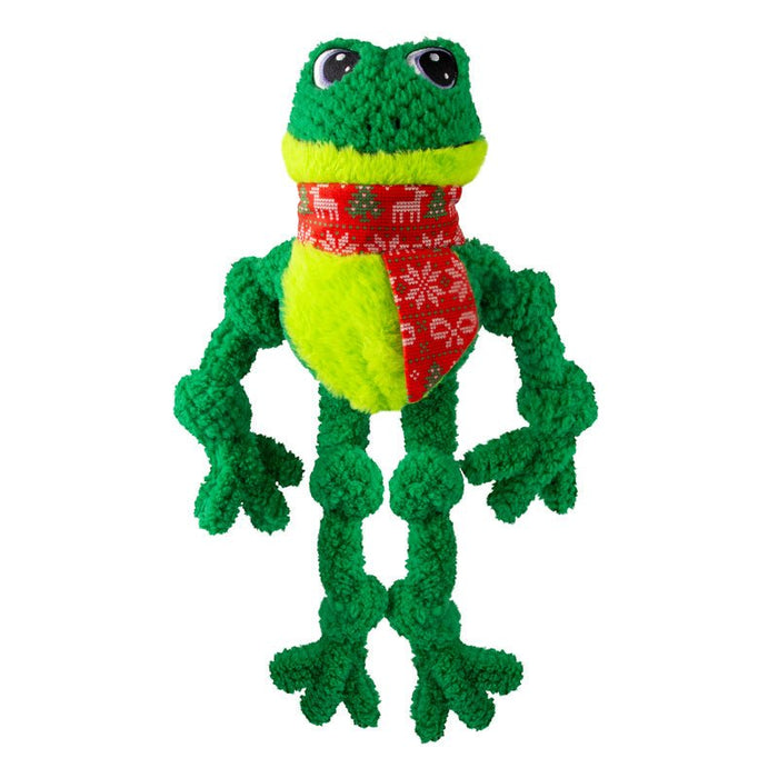 KONG Holiday Knots Plush Squeaker Dog Toy, Frog, Lg/XL - K9AAU - Lg/XL - Green - 1 ct - 1