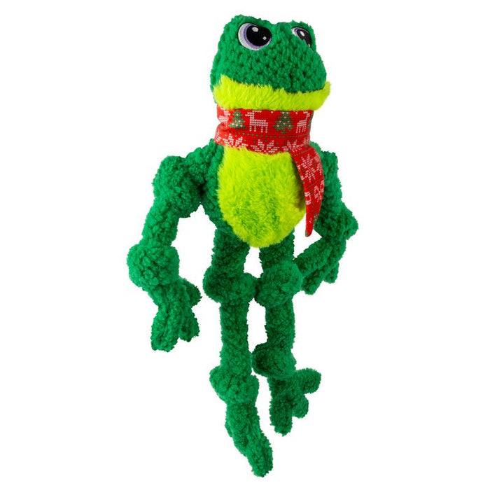 KONG Holiday Knots Plush Squeaker Dog Toy, Frog, Lg/XL - K9AAU - Lg/XL - Green - 1 ct - 5
