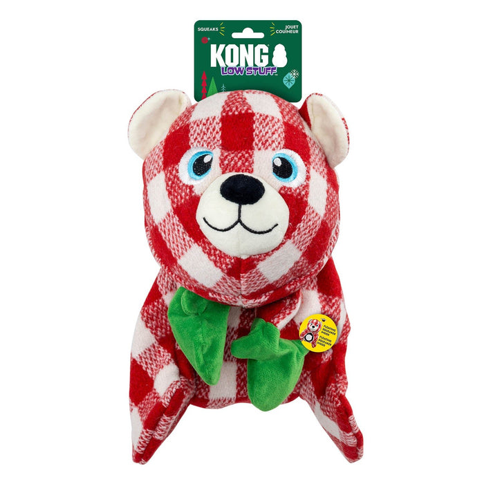KONG Holiday Low Stuff Flanimalz Bear Dog Toy, Large/XL - K9144 - Red - Large/XLarge - 2