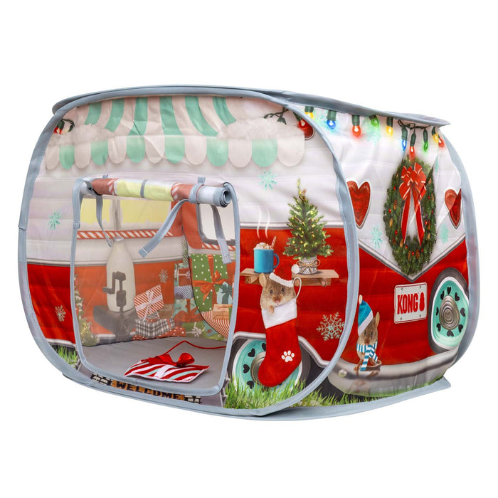 KONG Holiday PlaySpaces Pop-Up Camper Toy for Cats - K9155 - Red - One Size - 1