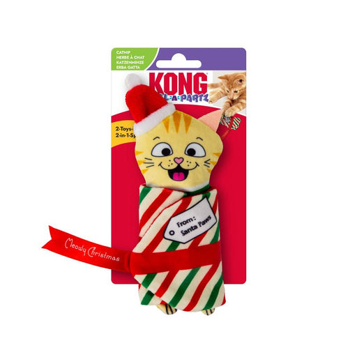KONG Holiday Plush Pull - A - Partz™ Present Cat Toy, Assorted Colors - K9AA9 - Assorted - 1 ct - 1