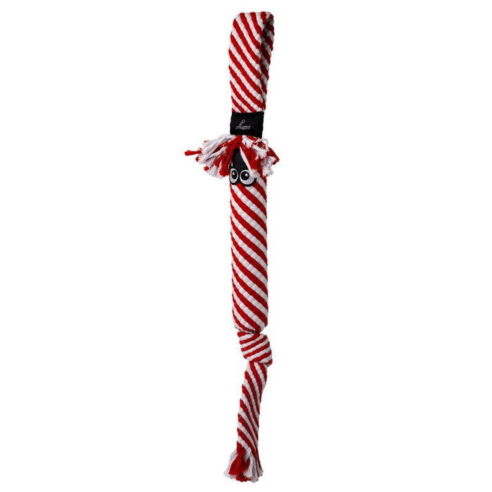 KONG Holiday Scrubz Candy Cane Dog Tug & Fetch Toy - K9AAW - Large - 1 ct - 6