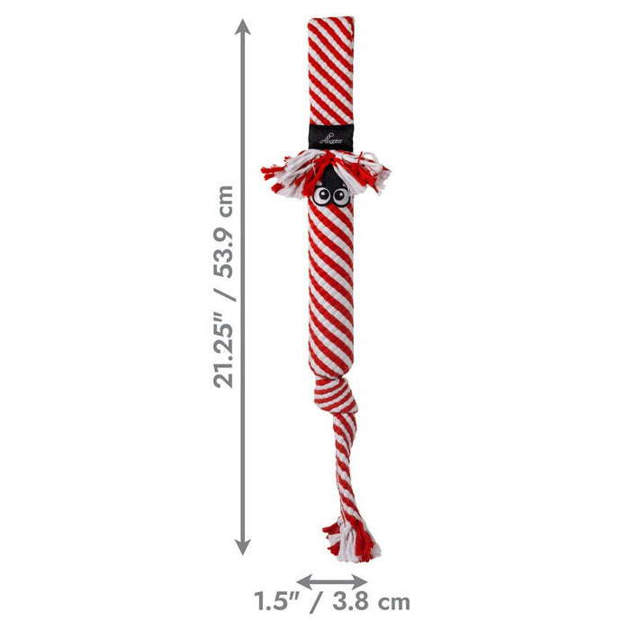 KONG Holiday Scrubz Candy Cane Dog Tug & Fetch Toy - K9AAW - Large - 1 ct - 4