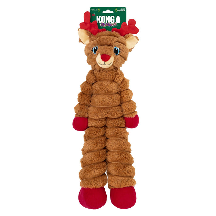 KONG Holiday Shakers Crumples Reindeer Plush Dog Toy – XL - K915D - Red - XLarge - Each - 2