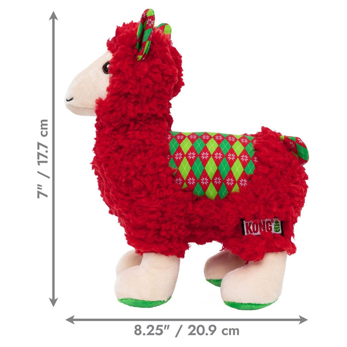 KONG Holiday Sherps™ Llama Plush Squeaker Dog Toy, Red Md - K9154 - Red - Medium - Each - 3