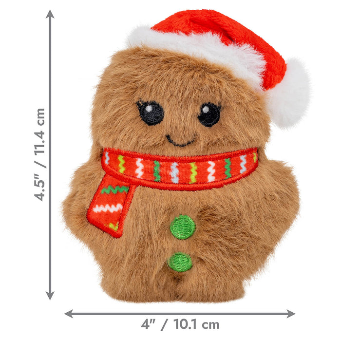KONG Holiday Snuzzles™ Plush Dog Toy with Full-Body Squeaker - K914U - Gingerbread Man - XSmall (Mini) - Each - 12