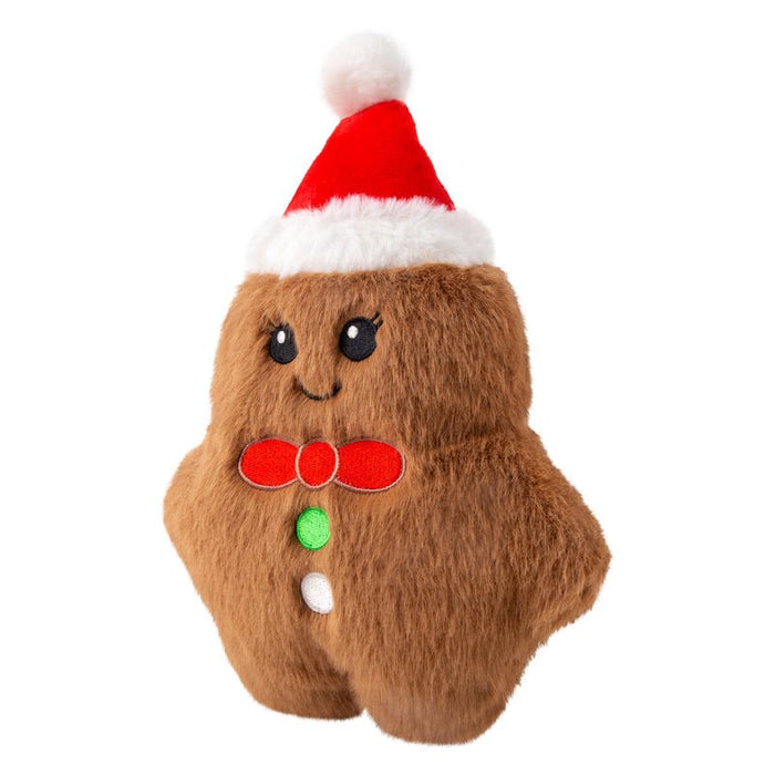Kong Holiday Snuzzles Plush Gingerbread Doy Toy, Squeaks & Crinkles - K9AAZ - Medium - Brown - 1 ct - 6