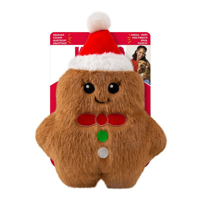 Kong Holiday Snuzzles Plush Gingerbread Doy Toy, Squeaks & Crinkles - K9AAZ - Medium - Brown - 1 ct - 2