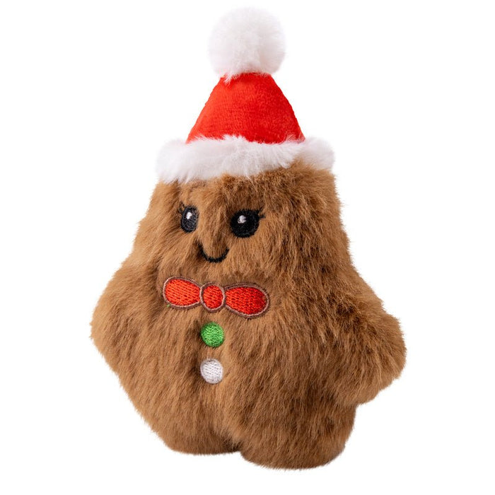 Kong Holiday Snuzzles Plush Gingerbread Doy Toy, Squeaks & Crinkles - K9AB1 - XSmall - Brown - 1 ct - 12