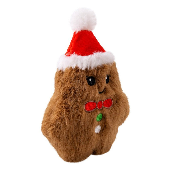 Kong Holiday Snuzzles Plush Gingerbread Doy Toy, Squeaks & Crinkles - K9AB1 - XSmall - Brown - 1 ct - 11