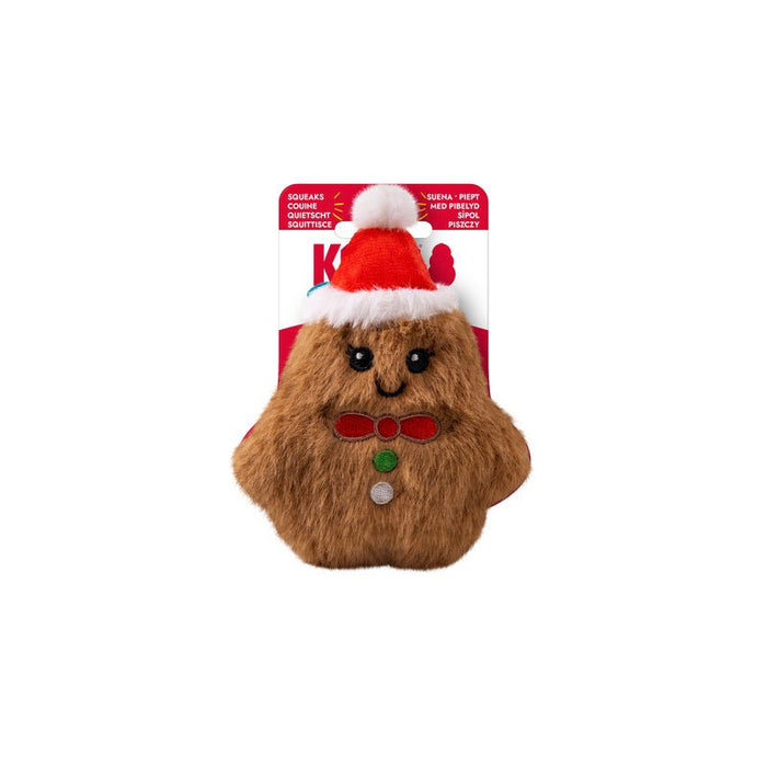 Kong Holiday Snuzzles Plush Gingerbread Doy Toy, Squeaks & Crinkles - K9AB1 - XSmall - Brown - 1 ct - 8