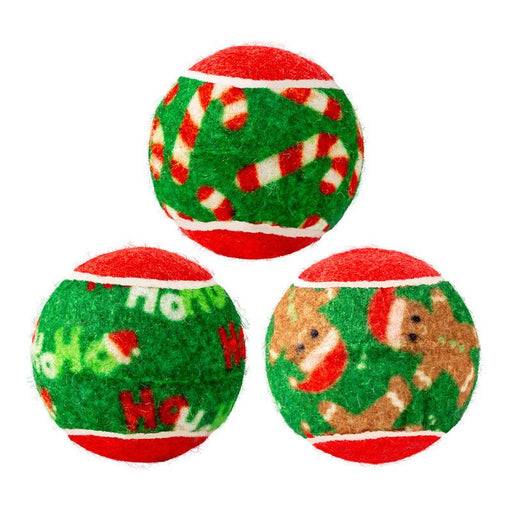 KONG Holiday SqueakAir® Balls, 6 Pack – Festive Dog Tennis Balls for Fetch & Interactive Play, Gentle on Teeth - K9AB7 - Multi - Medium (2.5"D) - 6 ct - 2
