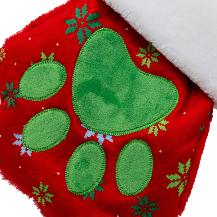 KONG Holiday Stocking Paw – Festive Dog Stocking for Treats & Toys, Paw-Shaped - K915C - Red - Large - Each - 4