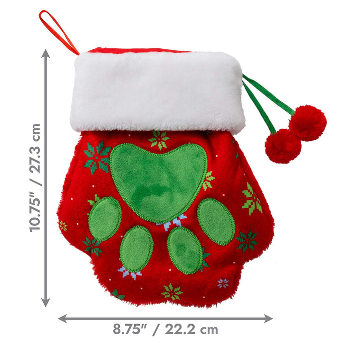 KONG Holiday Stocking Paw – Festive Dog Stocking for Treats & Toys, Paw-Shaped - K915C - Red - Large - Each - 3