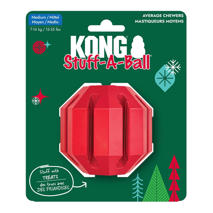KONG Holiday Stuff-A-Ball™ Treat Dispensing Dog Toy, Medium - K913T - Red - Medium - 2