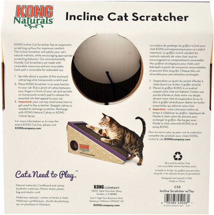 KONG Naturals Incline Scratcher w/ Toy - Jeffers - Cat Supplies > Cat Treats