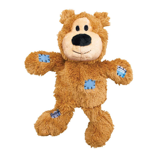 KONG Wild Knots Bear – Soft Plush with Knotted Rope Skeleton, Assorted - K9ACT - Assorted - Small/Medium - 1 ct - 1
