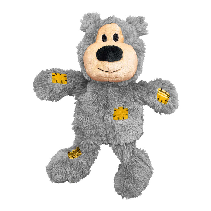 KONG Wild Knots Bear – Soft Plush with Knotted Rope Skeleton, Assorted - K9ACV - Assorted - Medium/Large - 1 ct - 16