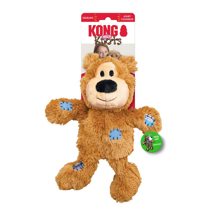 KONG Wild Knots Bear – Soft Plush with Knotted Rope Skeleton, Assorted - K9ACV - Assorted - Medium/Large - 1 ct - 17