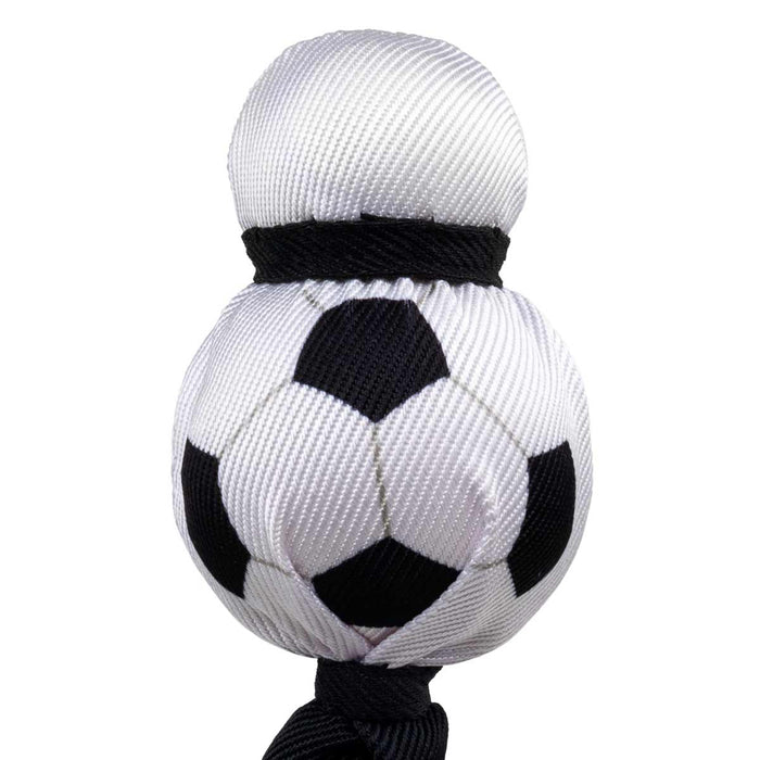 KONG Wubba® Sport Tug & Fetch Dog Toy with Long Floppy Tail & Squeaker - K9AD4 - Black/White Soccer Ball - Large - 1 ct - 9