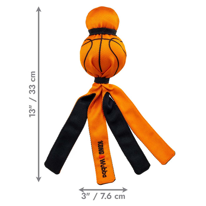 KONG Wubba® Sport Tug & Fetch Dog Toy with Long Floppy Tail & Squeaker - K9AD5 - Orange Basketball - Large - 1 ct - 13