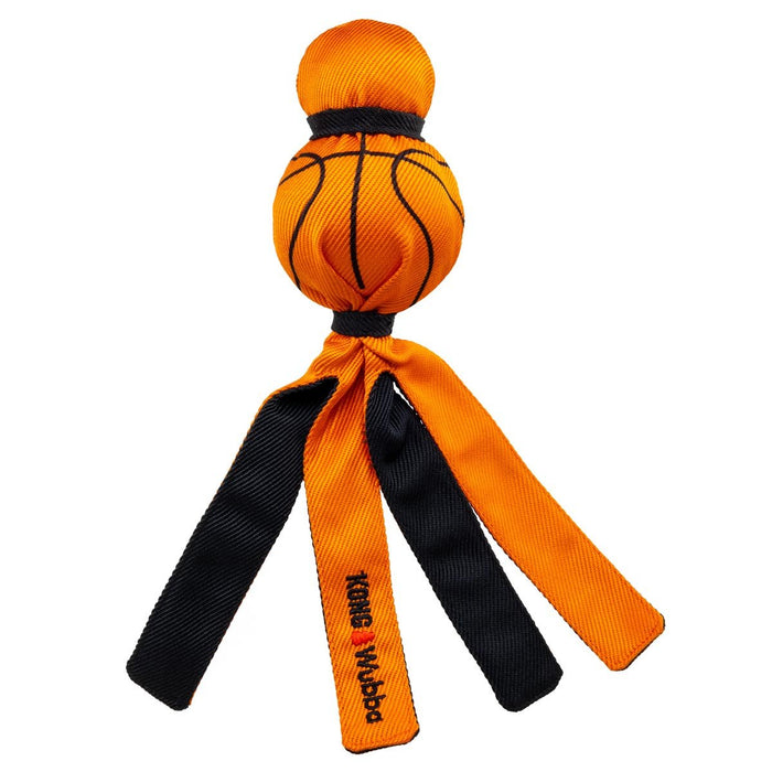 KONG Wubba® Sport Tug & Fetch Dog Toy with Long Floppy Tail & Squeaker - K9AD5 - Orange Basketball - Large - 1 ct - 11