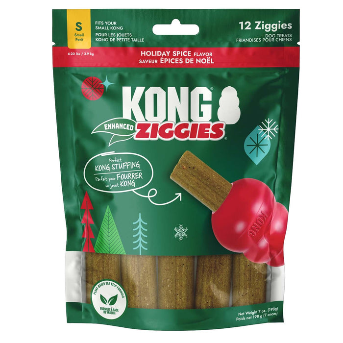 KONG Ziggies Enhanced Holiday Spice Dog Treats – Small - K914Y - Holiday Spice - Small - Tan - 1