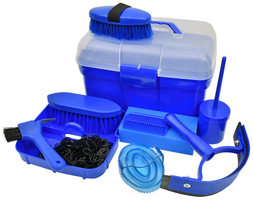 Roma Ultimate Horse Grooming Kit, 10-Piece - Blue  