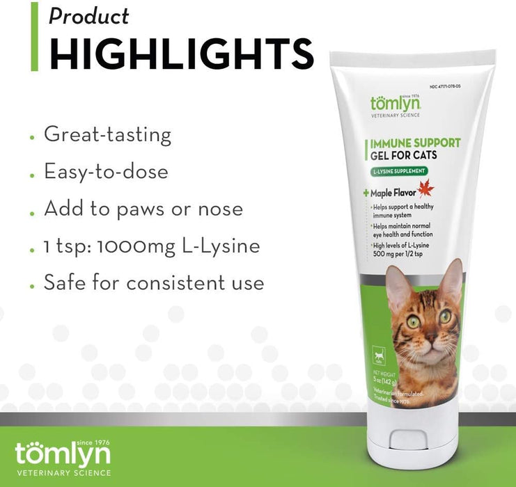 L - Lysine Immune Support Gel for Cats & Kittens - T6R5 - 5 oz - Maple - 3