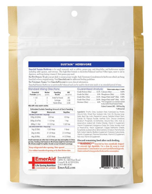 Lafeber EmerAid Sustain Herbivore, 100 g - Jeffers - Animal Health & Wellness > Animal Health & Wellness