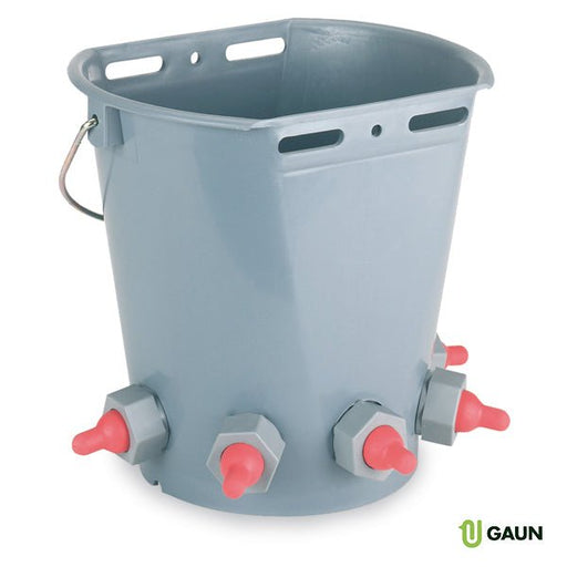 Lamb Nursing Bucket, 8 Quart – 5 Nipples, Multi - Feeder for Lambs & Kids - GAUAL - 5 Quart Bucket with 5 Nipples - 1