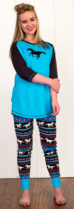 Lazy One Running Horse PJ Leggings - Small  