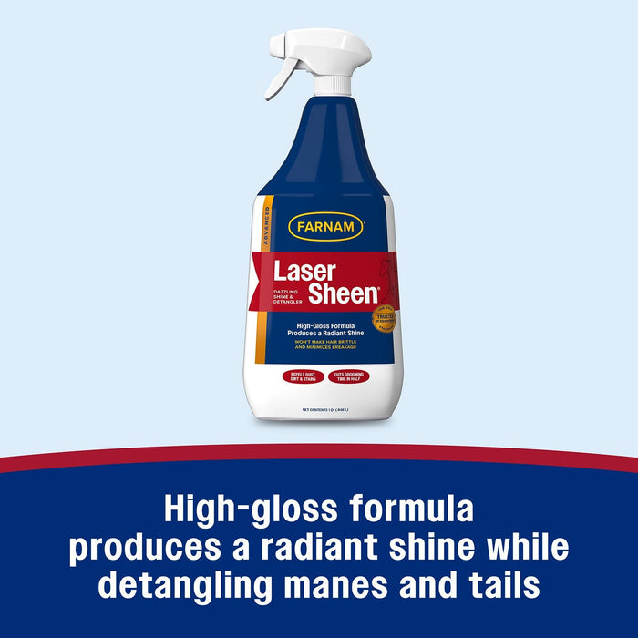 Laser Sheen Ready To Use Horse Detangler & Coat Spray, 32 oz - FARY - 5