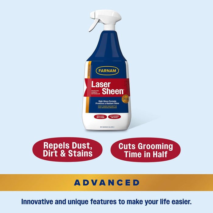 Laser Sheen Ready To Use Horse Detangler & Coat Spray, 32 oz - FARY - 4