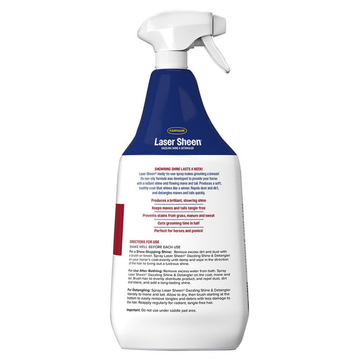 Laser Sheen Ready To Use Horse Detangler & Coat Spray, 32 oz - FARY - 2