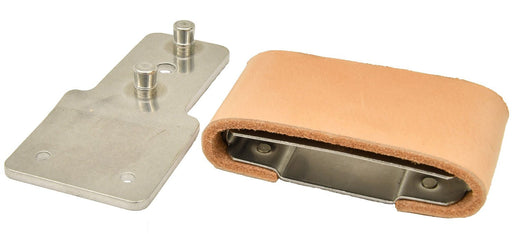Leather Covered Blevins Buckles, Pair - BMA3 - Vertical - 3" - 5
