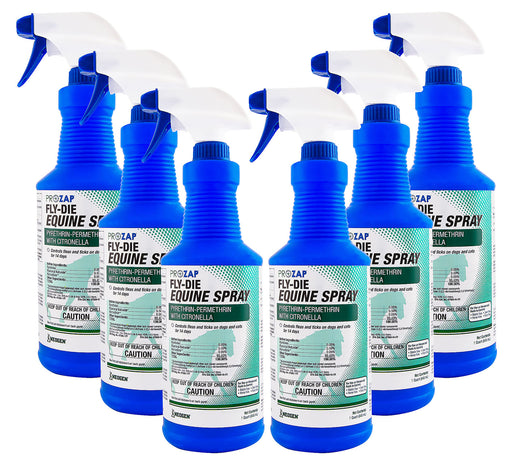 32 oz Prozap Fly-Die Equine Spray, 6 pack -   