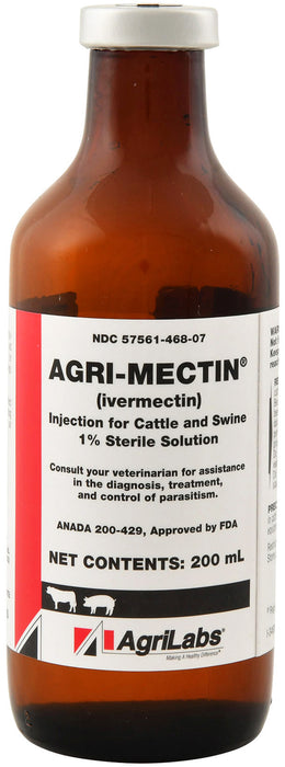 Injectable Ivermectin Cattle & Swine Dewormer - 200 mL, Injectable Ivermectin Wormer  