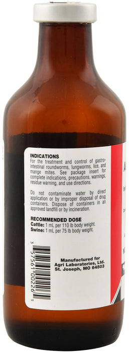 Injectable Ivermectin Cattle & Swine Dewormer - 200 mL, Injectable Ivermectin Wormer  