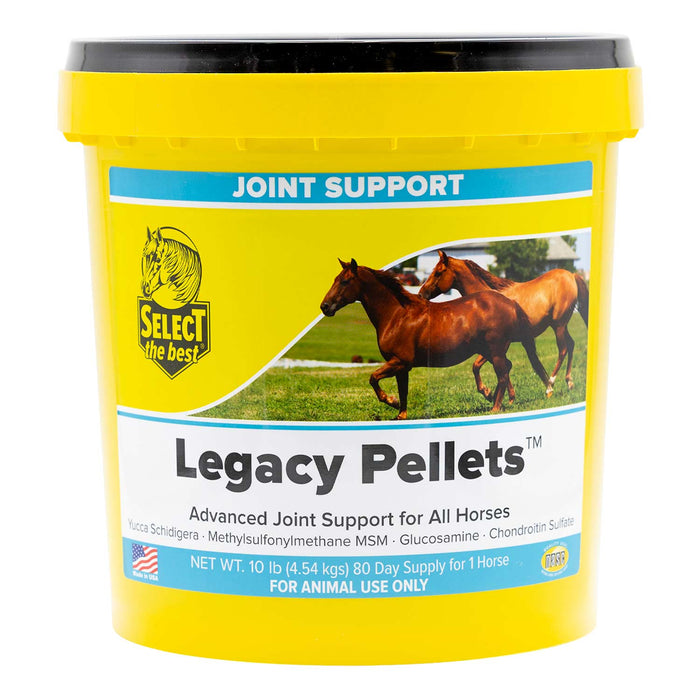 Legacy Advanced Horse Joint Supplement with Glucosamine, MSM, Chondroitin, Yucca, and Vitamins E & C – Pelleted Support for Mobility and Flexibility - SELC9 - 10 lb - 80 Day Supply - 2
