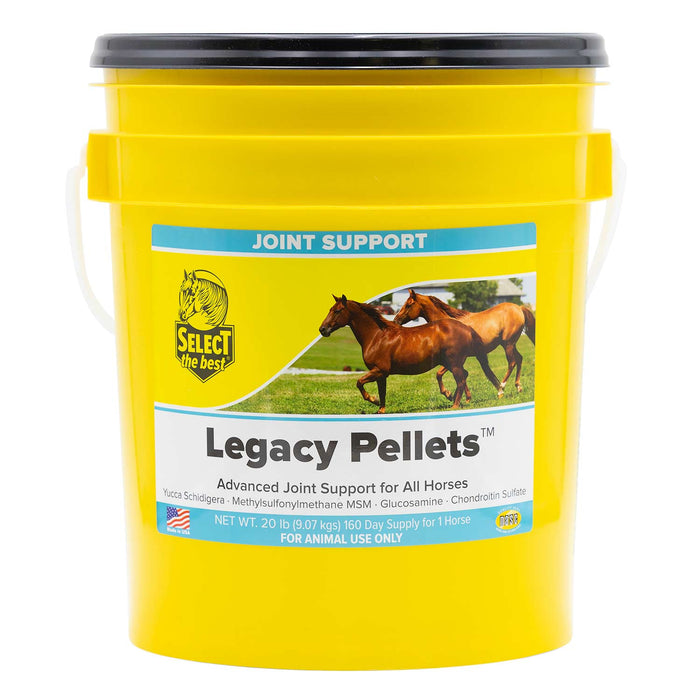 Legacy Advanced Horse Joint Supplement with Glucosamine, MSM, Chondroitin, Yucca, and Vitamins E & C – Pelleted Support for Mobility and Flexibility - SELCA - 20 lb - 160 Day Supply - 3