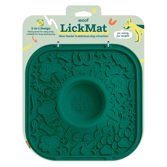 LickMat Slow Feeder Puzzle Mat for Dogs – Interactive, Non - Slip, BPA - Free Enrichment & Anxiety Relief - WO2BN - Green - 1 ct - 1