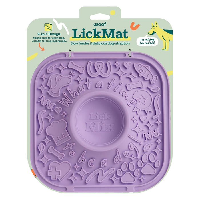 LickMat Slow Feeder Puzzle Mat for Dogs – Interactive, Non - Slip, BPA - Free Enrichment & Anxiety Relief - WO2BP - Lavender - 1 ct - 4