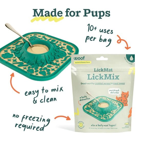 LickMix for Dogs – Bacon & Cheese or Calming LickMat Spread, Interactive Enrichment Treat - WO2BS - Calming Mix (Beef) - 5.5 oz - 5