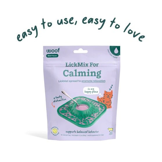 LickMix for Dogs – Bacon & Cheese or Calming LickMat Spread, Interactive Enrichment Treat - WO2BS - Calming Mix (Beef) - 5.5 oz - 10